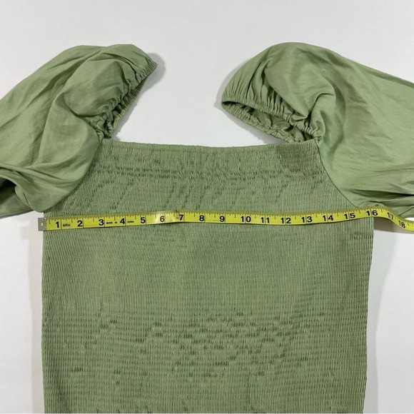 Gianni Bini Angel Squareneck Blouse Smocked Balloon Sleeve - Picture 8 of 8